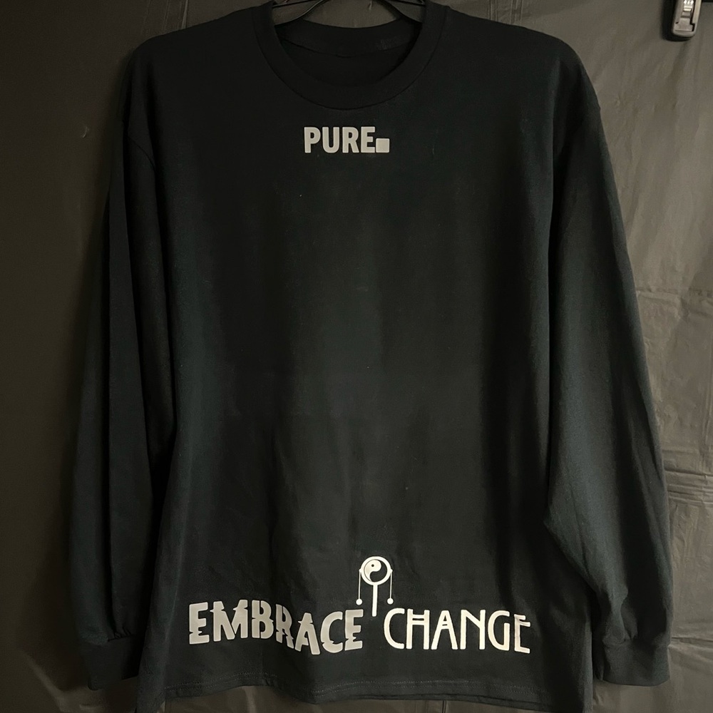 Pure apparel embrace change long sleeve crew neck t shirt